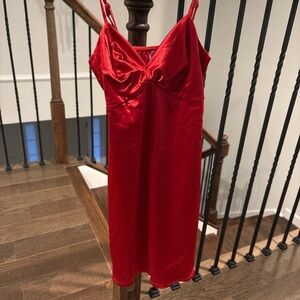 Elegant Red Women's Slip-On Dress